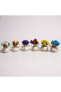 MelDef Altılı Dekoratif Mini Set Çiçekli