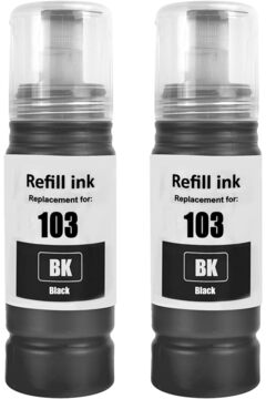 Epson 103 L1110, L1210, L1250, L3110, L3111, L3150, L3151 Uyumlu Siyah muadil Mürekkep 70ml 2 ADET