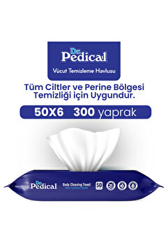 Dr. Pedical Vücut Temizleme Havlusu 50'li 6 Paket 300 Adet Havlu