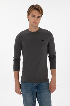 U.S. Polo Assn. Erkek Slim Fit Bisiklet Yaka Grı Süprem Basic Sweatshirt 50313744-VR024