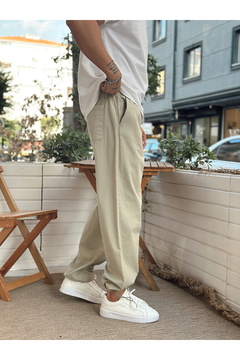 manch collection Paçası Ayarlanabilir Gabardin Pantolon