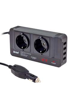 Powermaster PM-19827 200W 12V DC - 220V AC Araç İçi İnvertör Priz USB Girişli Dijital Göstergeli