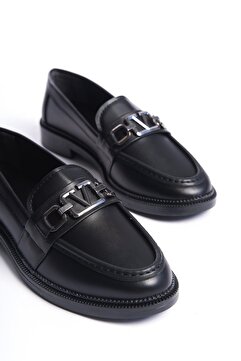 HVZ Exclusive Siyah Kadın Günlük Ayakkabı Loafer , Ergonomik Yumuşak Taban Okul, Lise , Üniversite Ayakkabısı