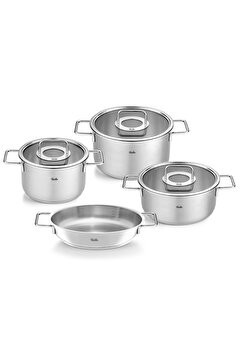 Fissler Pure Collection 7 Parça Cam Kapak Çelik Tencere Seti