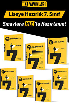 Hız Yayınları 7.Sınıf Tüm Dersler Soru Bankası Seti Güncel Baskı 7 kaynak