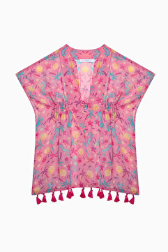 Penti Kız Çocuk Basic Printed Kısa Kollu V Yaka Kaftan