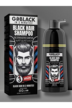 Go Studio Works Black Hair Shampoo Saç Sakal Siyahlaştırıcı Anında Etki Beyaz Kapatıcı Şampuan Boya 400ml.