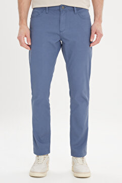 Altınyıldız Classics Erkek Petrol Slim Fit Dar Kesim 5 Cep Armürlü Esnek Pantolon