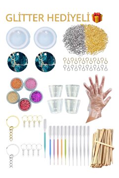 cnk craft shop Epoksi Başlangıc Seti 200 PARÇA , Epoksi Başlangıç Seti, Epoksi Reçine, Epoksi Silikon Kalıp X4