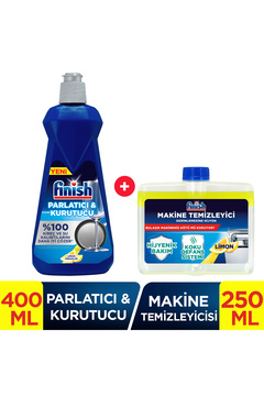 Finish Bulaşık Makinesi Parlatıcı Limon 400 ml + Makine Temizleyici Sıvı Limon 250 ml