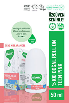 Siveno %100 Doğal Roll On Teen Girl Genç Kız Deodorant Ter Kokusu Önleyici Bitkisel Lekesiz Vegan 50 ml