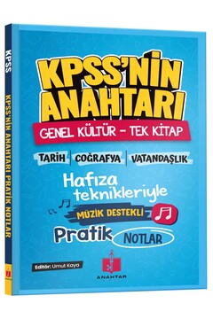 Anahtar Kitap 2026 Kpss'nin Anahtarı Hafıza Teknikleriyle Müzik Destekli Pratik Notlar - Genel Kültür Tek Kitap