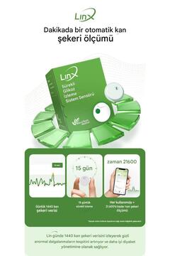 Linxdot LinX Glukoz Takip Sensörü Akıllı Telefon Yapay Zeka Destekli 15 Günlük Kullanım