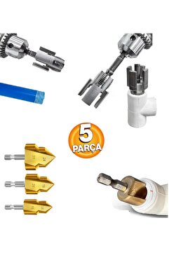 Depolife PPRC Pvc su Borusu için Klavuz Diş Açma Havşa Pah Seti Tesisatcı Rayba Tesisatcı Malzemesi