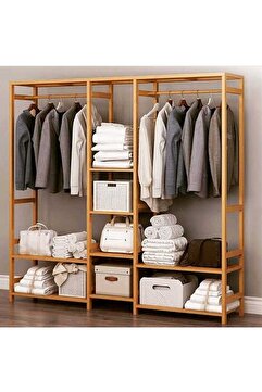 MFG AHŞAP Açık Gardırop Elbise Askılığı 170x160x30