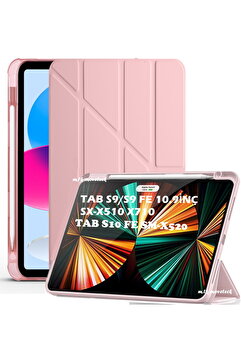 m.tk moveteck Galaxy Tab S9 Fe/s10 Fe/S10 Lite 10.9 Kılıf Kalem Bölmeli Katlanır Standlı Yumuşak Silikon (UYUMLU)