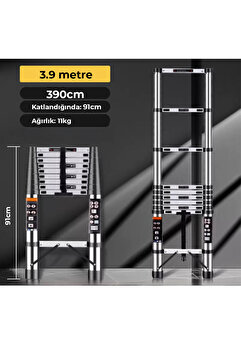 ROBO Paslanmaz Çelik Katlanır Merdiven 3.9 Metre