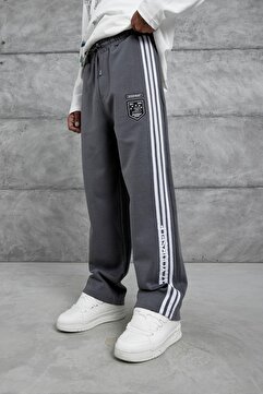 NOMARC Erkek Eşofman Altı 17 Yourself Yazılı Altı Füme Oversize Baggy Bol Kalıp 3 İplik Şardonsuz