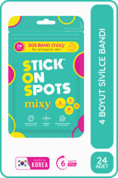 Stick On Spots S.O.S Mixy-24 Adet Farklı Boylarda /Akne Bandı- Pimple Patch-Hidrokolloid Bant