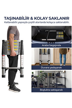 ROBO Paslanmaz Çelik Katlanır Merdiven 3.1 Metre