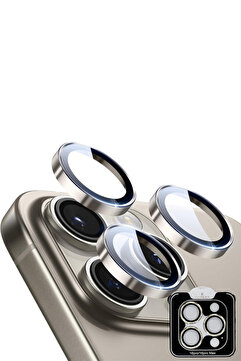 EVAX [Kolay Lens] iPhone 16 Pro Max / 16 Pro Uyumlu Safir Kamera Lens Koruyucu Kolay Kurulum Aparatlı