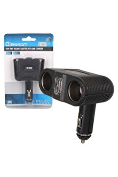 Genel Markalar Olesson 1646 12-24V Tek Usb Girişli 100W Çiftli Araç Çakmak Çoklayıcı