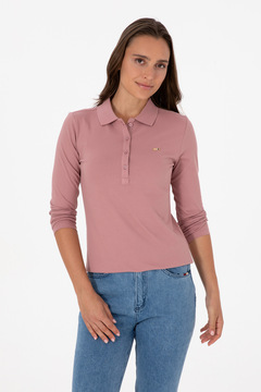 U.S. Polo Assn. Kadın Gül Kurusu Basic Polo Yaka Sweatshırt 50313593-VR221
