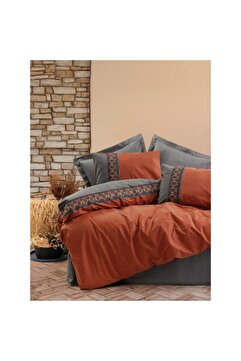 Cotton Box Folk Ark Çift Kişilik Nevresim Takımı Tamaya Kiremit