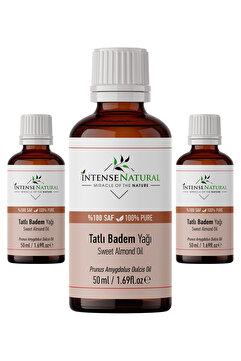 İntense Natural Badem Yağı Tatlı Soğuk Sıkım 50 ml x 3 %100 Saf Ve Doğal Sweet Almond Oil