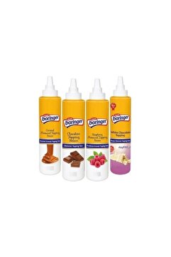 Kent Boringer Karma Koli Topping Sos (KARAMELLİ ÇİKOLATALI FRAMBUAZLI BEYAZ ÇİKOLATA 300 gr * 4 adet