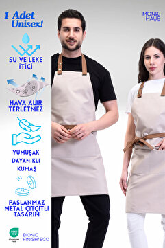 Monki Haus Su Itici Leke Tutmaz Kafe Barista Şef Aşçı Garson Çiçekçi Restoran Cafe Apron Mutfak Önlüğü 1 Adet