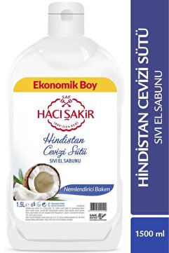 Hacı Şakir Hindistan Cevizi Sütü Nemlendirici Bakım Sıvı El Sabunu 1500 ml