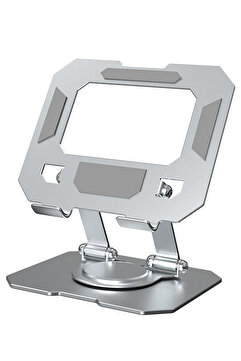 WANNA PROTECT Masa üstü Tablet Telefon iPad Standı 360° Dönebilir 2 Kademeli Ayarlanabilir Karbon Metal Tutucu