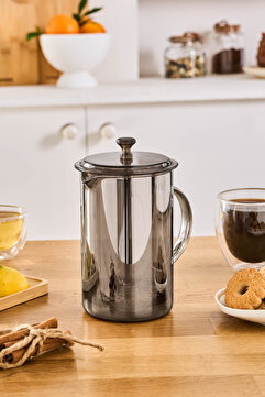 Karaca Alina Bitki Çayı ve Filtre Kahve Demliği French Press Gri 800 ml
