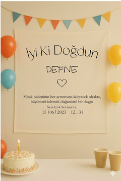 Jozia Kişiye Özel Doğum Günü Duvar Flaması / Duvar Süsü / Parti Flaması / Duvar Halısı