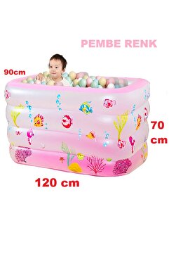 Genel Markalar 4 Boğumlu Dikdörtgen Havuz 120x90x70 Cm pembe Renk