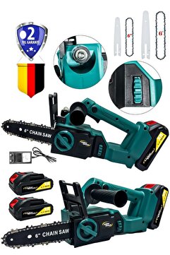 Lieber German Brushless Motor 2x Akülü Çift Pala Zincir Dal Budama Kesme Makinesi