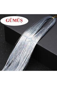 Genel Markalar Saç Simi Gümüş - Saça Pratik Bağlanan Hair Tinsel 110-120 Cm Uzunluğunda