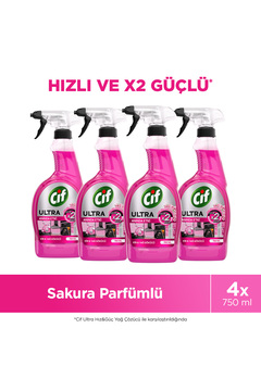 Cif Ultra Anında Etki Kir & Yağ Sökücü Sakura x4