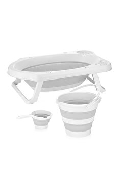 Zuu Baby Bebek Küvet Katlanır 3 Lü Set Gri