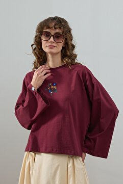 ceylan otantik Bordo Nakışlı Body