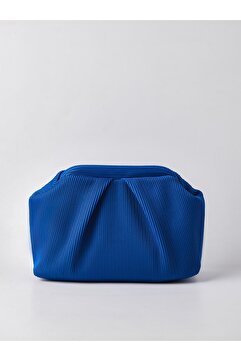 HEYBE'S Heybes Kadın Mavi Piliseli Clutch El Çantası