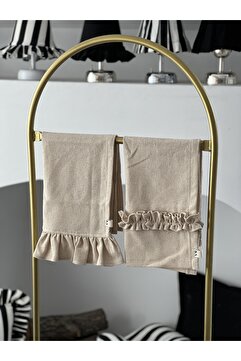 KaiAtelier 2Li Natural Keten Fırfırlı Kurulama Bezleri