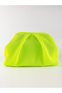 HEYBE'S Heybes Kadın Neon Yeşil Piliseli Clutch El Çantası