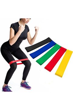optana Egzersiz Plates Fitness Direnç Lastiği 5'li Set Kas Germe ve Jimnastik Seti