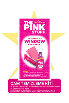 ThePinkStuff Mucizevi Cam Temizleme Seti (Cam Temizleyici 850ml + Özel Cam Silme Aparatı + 2 Adet Cam Pedi )