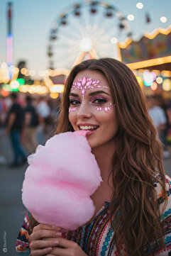Bear&Pear Pembe Renkli Kendinden Yapışkanlı Kristal Yüz Taşı Face Sticker