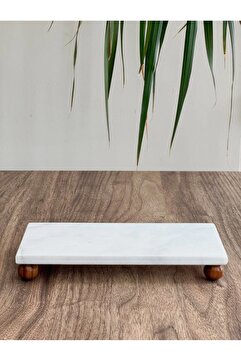 Hilamingo Home Mermer Yağlık Altı Ahşap Misket Ayaklı 20 X 10 Cm Mermer Sunumluk