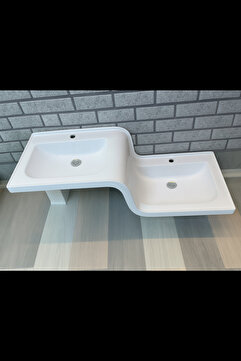 ADNAN MOBİLYA Abdest Lavabo Taşı Sağ Çukur Z Lavabo 115 cm