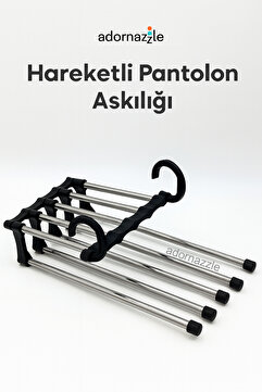 adornazzle Hareketli Pantolon Askısı, 5'li Pantolon Askılığı, Pantolon Askılığı 1 Adet